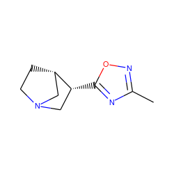 Cc1noc([C@@H]2CN3CC[C@H]2C3)n1 ZINC000000005337