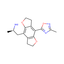 Cc1noc(-c2c3c(c(C[C@@H](C)N)c4c2OCC4)OCC3)n1 ZINC000028821727