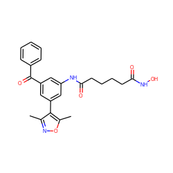 Cc1noc(C)c1-c1cc(NC(=O)CCCCC(=O)NO)cc(C(=O)c2ccccc2)c1 ZINC000653887822