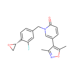 Cc1noc(C)c1-c1ccc(=O)n(Cc2ccc([C@@H]3CO3)c(F)c2)c1 ZINC001772768861