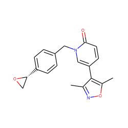 Cc1noc(C)c1-c1ccc(=O)n(Cc2ccc([C@@H]3CO3)cc2)c1 ZINC001772768816