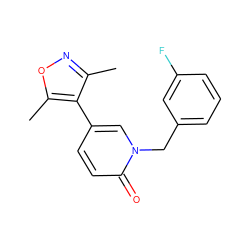 Cc1noc(C)c1-c1ccc(=O)n(Cc2cccc(F)c2)c1 ZINC000209642088