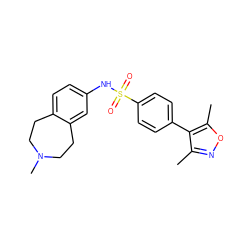 Cc1noc(C)c1-c1ccc(S(=O)(=O)Nc2ccc3c(c2)CCN(C)CC3)cc1 ZINC000028704217