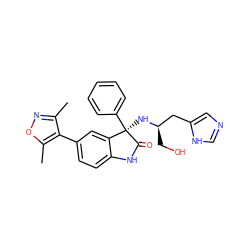 Cc1noc(C)c1-c1ccc2c(c1)[C@@](N[C@H](CO)Cc1cnc[nH]1)(c1ccccc1)C(=O)N2 ZINC001772612956