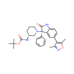 Cc1noc(C)c1-c1ccc2c(c1)[C@@](c1ccccc1)(N1CCC[C@@H](NC(=O)OC(C)(C)C)C1)C(=O)N2 ZINC000219395745