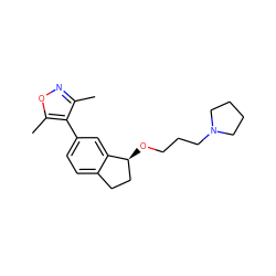 Cc1noc(C)c1-c1ccc2c(c1)[C@@H](OCCCN1CCCC1)CC2 ZINC000169322579