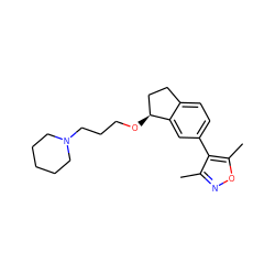 Cc1noc(C)c1-c1ccc2c(c1)[C@@H](OCCCN1CCCCC1)CC2 ZINC000169322582