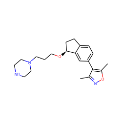 Cc1noc(C)c1-c1ccc2c(c1)[C@@H](OCCCN1CCNCC1)CC2 ZINC000169322590