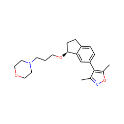 Cc1noc(C)c1-c1ccc2c(c1)[C@@H](OCCCN1CCOCC1)CC2 ZINC000169322585