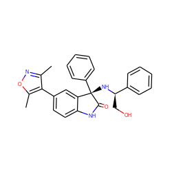 Cc1noc(C)c1-c1ccc2c(c1)[C@](N[C@H](CO)c1ccccc1)(c1ccccc1)C(=O)N2 ZINC001772651711