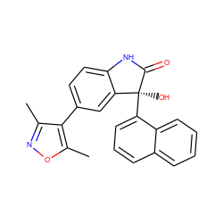 Cc1noc(C)c1-c1ccc2c(c1)[C@](O)(c1cccc3ccccc13)C(=O)N2 ZINC000219520204