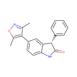 Cc1noc(C)c1-c1ccc2c(c1)[C@H](c1ccccc1)C(=O)N2 ZINC000219461393