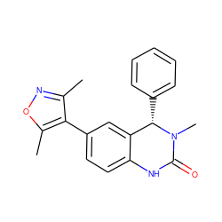 Cc1noc(C)c1-c1ccc2c(c1)[C@H](c1ccccc1)N(C)C(=O)N2 ZINC000218671224