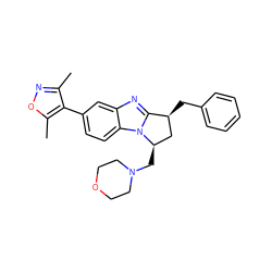 Cc1noc(C)c1-c1ccc2c(c1)nc1n2[C@H](CN2CCOCC2)C[C@@H]1Cc1ccccc1 ZINC001772615544