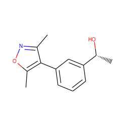 Cc1noc(C)c1-c1cccc([C@@H](C)O)c1 ZINC000072118104