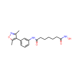 Cc1noc(C)c1-c1cccc(NC(=O)CCCCCC(=O)NO)c1 ZINC000653889453