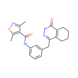 Cc1noc(C)c1C(=O)Nc1cccc(Cc2n[nH]c(=O)c3c2CCCC3)c1 ZINC000167687506