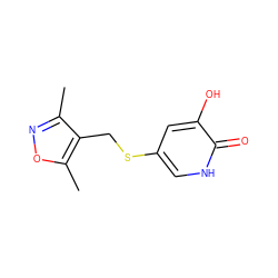 Cc1noc(C)c1CSc1c[nH]c(=O)c(O)c1 ZINC000206334412