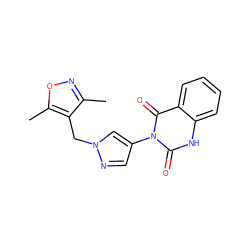 Cc1noc(C)c1Cn1cc(-n2c(=O)[nH]c3ccccc3c2=O)cn1 ZINC000115732583