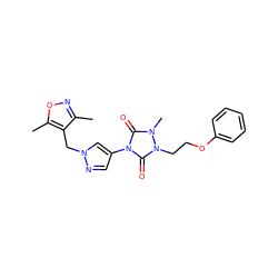 Cc1noc(C)c1Cn1cc(-n2c(=O)n(C)n(CCOc3ccccc3)c2=O)cn1 ZINC000115731330