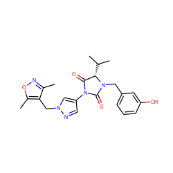 Cc1noc(C)c1Cn1cc(N2C(=O)[C@H](C(C)C)N(Cc3cccc(O)c3)C2=O)cn1 ZINC000115732143