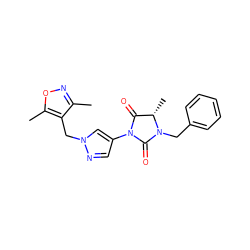 Cc1noc(C)c1Cn1cc(N2C(=O)[C@H](C)N(Cc3ccccc3)C2=O)cn1 ZINC000115731505