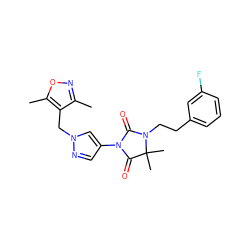 Cc1noc(C)c1Cn1cc(N2C(=O)N(CCc3cccc(F)c3)C(C)(C)C2=O)cn1 ZINC000116674937