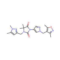 Cc1noc(C)c1Cn1cc(N2C(=O)N(Cc3cc(C)n(C)n3)C(C)(C)C2=O)cn1 ZINC000115731162