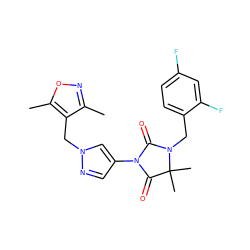 Cc1noc(C)c1Cn1cc(N2C(=O)N(Cc3ccc(F)cc3F)C(C)(C)C2=O)cn1 ZINC000116675718