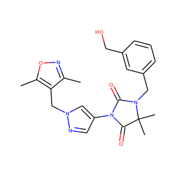 Cc1noc(C)c1Cn1cc(N2C(=O)N(Cc3cccc(CO)c3)C(C)(C)C2=O)cn1 ZINC000115732289