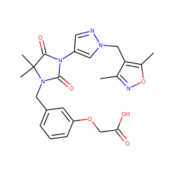 Cc1noc(C)c1Cn1cc(N2C(=O)N(Cc3cccc(OCC(=O)O)c3)C(C)(C)C2=O)cn1 ZINC000116673965