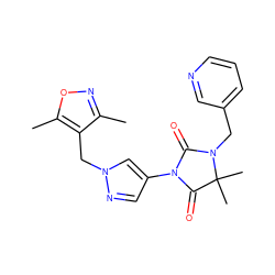 Cc1noc(C)c1Cn1cc(N2C(=O)N(Cc3cccnc3)C(C)(C)C2=O)cn1 ZINC000115732245