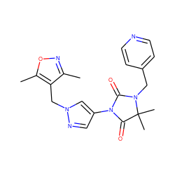 Cc1noc(C)c1Cn1cc(N2C(=O)N(Cc3ccncc3)C(C)(C)C2=O)cn1 ZINC000116673817