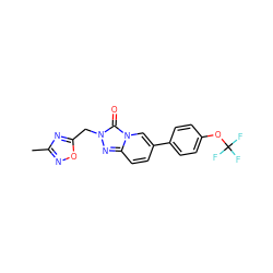 Cc1noc(Cn2nc3ccc(-c4ccc(OC(F)(F)F)cc4)cn3c2=O)n1 ZINC000113397085