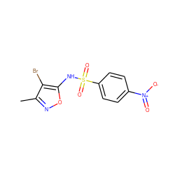 Cc1noc(NS(=O)(=O)c2ccc([N+](=O)[O-])cc2)c1Br ZINC000026478803