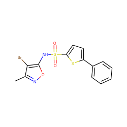 Cc1noc(NS(=O)(=O)c2ccc(-c3ccccc3)s2)c1Br ZINC000026579417