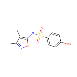 Cc1noc(NS(=O)(=O)c2ccc(O)cc2)c1C ZINC000013602366