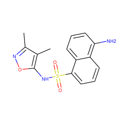 Cc1noc(NS(=O)(=O)c2cccc3c(N)cccc23)c1C ZINC000000016702