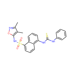 Cc1noc(NS(=O)(=O)c2cccc3c(NC(=S)Nc4ccccc4)cccc23)c1C ZINC000013741053