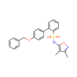 Cc1noc(NS(=O)(=O)c2ccccc2-c2ccc(OCc3ccccc3)cc2)c1C ZINC000013782423