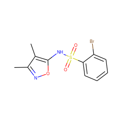 Cc1noc(NS(=O)(=O)c2ccccc2Br)c1C ZINC000000017024