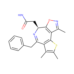 Cc1noc2c1-c1sc(C)c(C)c1C(Cc1ccccc1)=N[C@H]2CC(N)=O ZINC000096284472