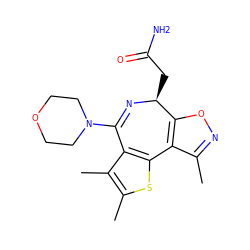 Cc1noc2c1-c1sc(C)c(C)c1C(N1CCOCC1)=N[C@H]2CC(N)=O ZINC000096284470