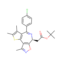 Cc1noc2c1-c1sc(C)c(C)c1C(c1ccc(Cl)cc1)=N[C@H]2CC(=O)OC(C)(C)C ZINC000096284468