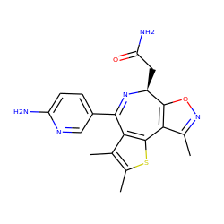 Cc1noc2c1-c1sc(C)c(C)c1C(c1ccc(N)nc1)=N[C@H]2CC(N)=O ZINC000096284474