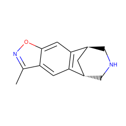 Cc1noc2cc3c(cc12)[C@H]1CNC[C@H]3C1 ZINC000101031204