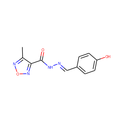 Cc1nonc1C(=O)N/N=C/c1ccc(O)cc1 ZINC000000276182