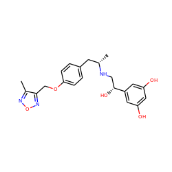 Cc1nonc1COc1ccc(C[C@H](C)NC[C@@H](O)c2cc(O)cc(O)c2)cc1 ZINC000028711838