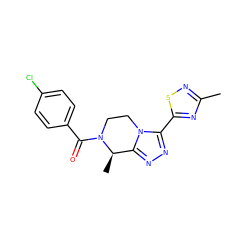 Cc1nsc(-c2nnc3n2CCN(C(=O)c2ccc(Cl)cc2)[C@@H]3C)n1 ZINC000218807424