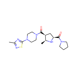 Cc1nsc(N2CCN(C(=O)[C@H]3C[C@@H](C(=O)N4CCCC4)N[C@H]3C)CC2)n1 ZINC000029130371